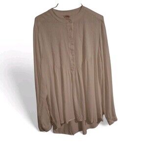 Sundance Large Rayon Top Baby Doll Peasant Pleated White Tunic Minimalist